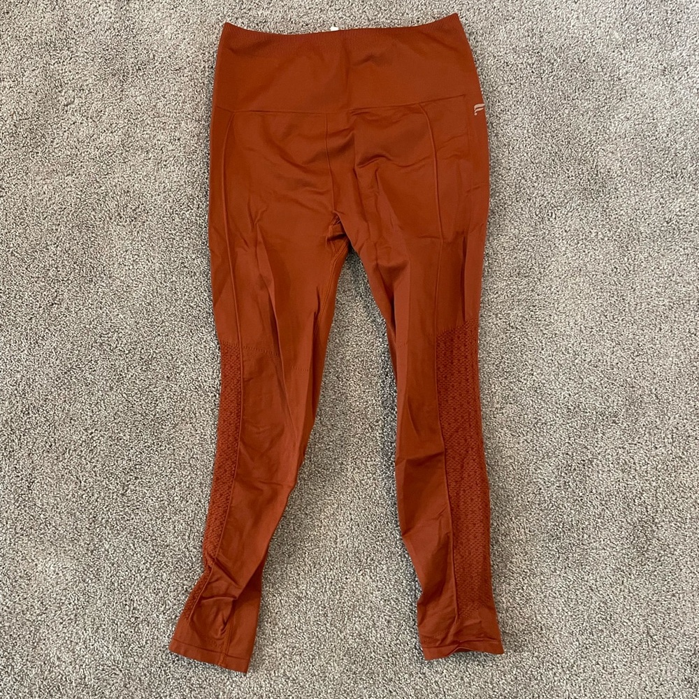 Fabletics High Waisted Rust Orange Leggings